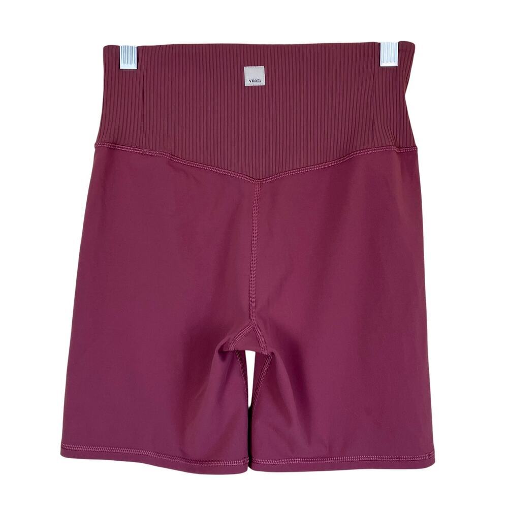 Vuori Sz S Rib Studio Short 6” High Rise Biker Shorts Dusty Mauve Stretchy Soft - Picture 5 of 15